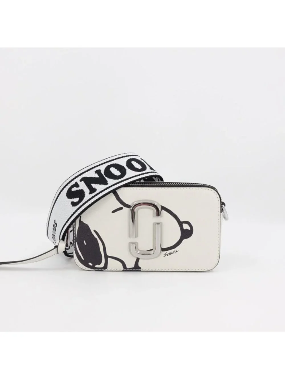 Marc Jacobs x Peanuts Snoopy The Snapshot Logo Plaque Crossbody Bag White OS - Picture 2 of 14